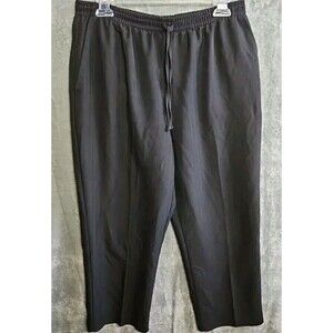 Alfred Dunner Women's 12 Black Pullon Pants Pockets rayon blend 26in inseam